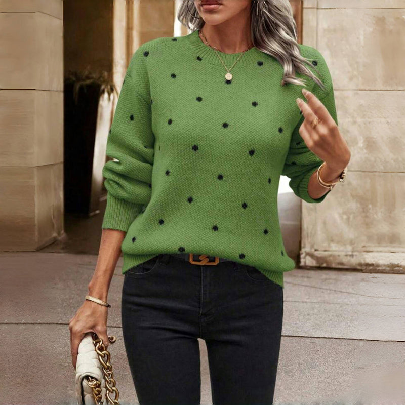 Luna | Elegant And Textured Dotted Knit Sweater