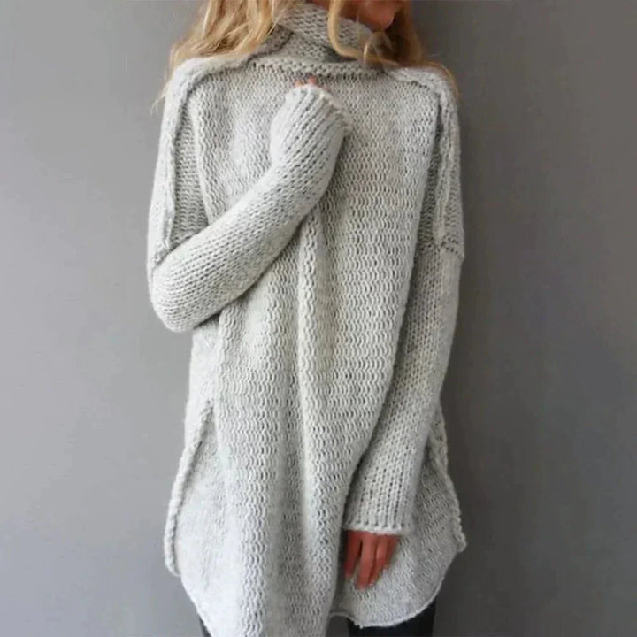 Evelyn | Turtleneck Sweater – Cozy Gray Knit for Women