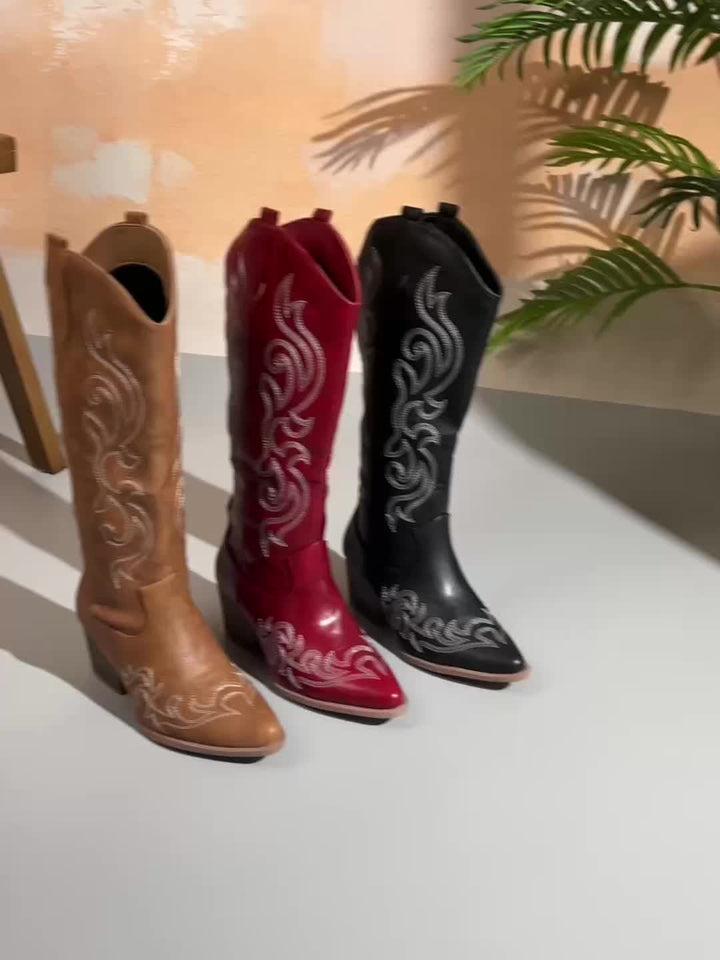 Stella | Stivali da cowboy eleganti e senza tempo per polpacci larghi