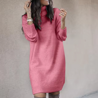 Manuela | Robe-pull confortable et féminine à col montant