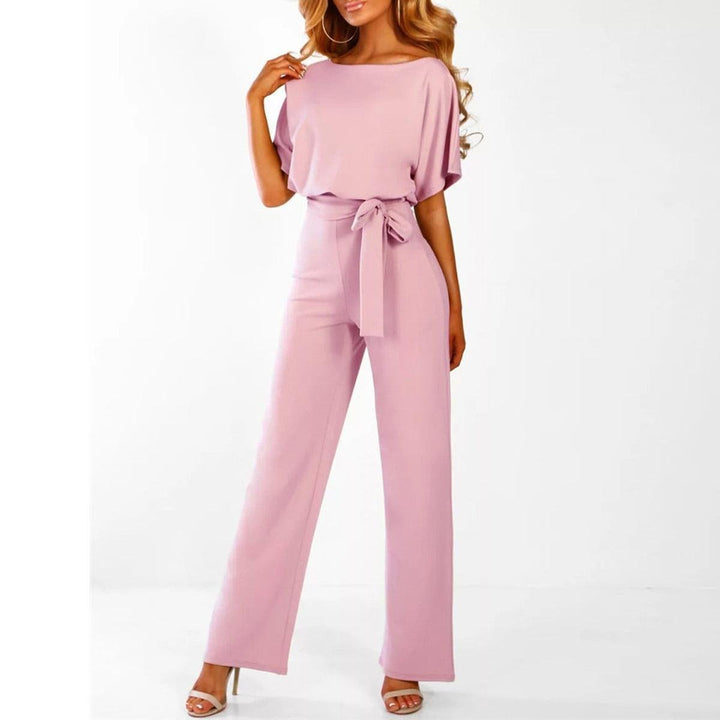 Viola | Casual Short Sleeve Jumpsuit with Belt for Women