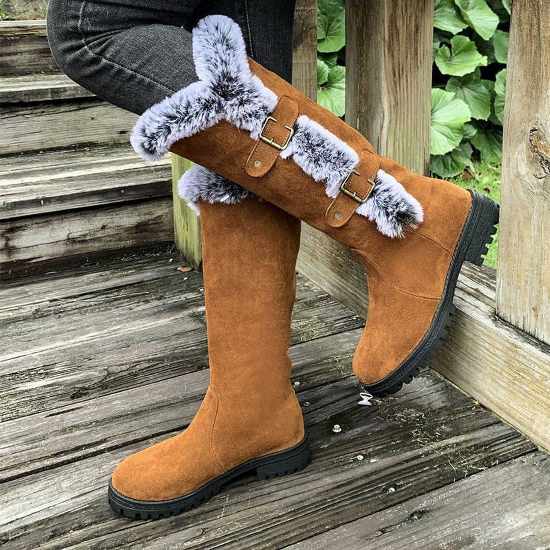 Chloe | Bottes chaudes et tendance bordées de fourrure, hauteur genou
