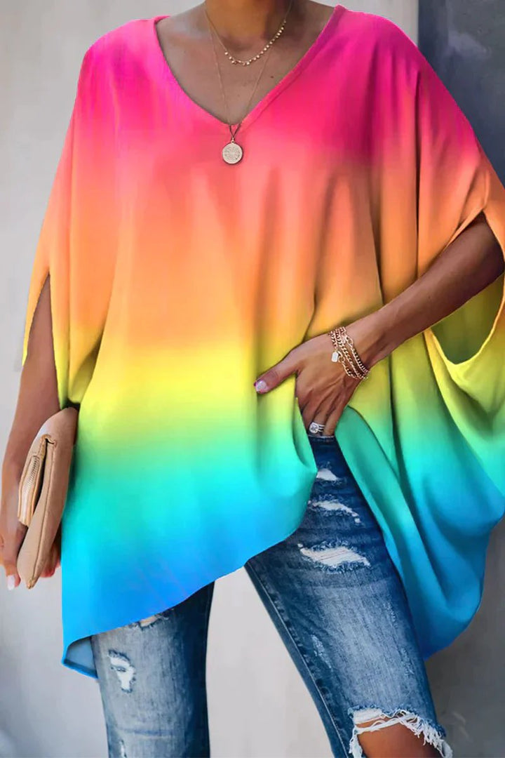 Camille | Top tunica oversize con maniche a pipistrello e scollo a V