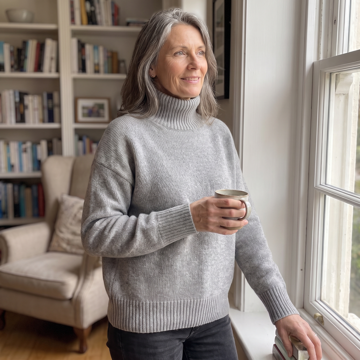 Isabella | Cashmere Sweater – Elegant High-Neck Design for Women