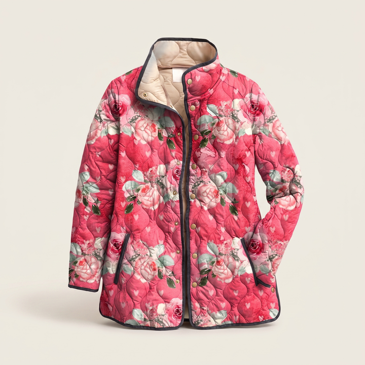 Mira | Quilted Jacket – Lightweight Floral Design for Women