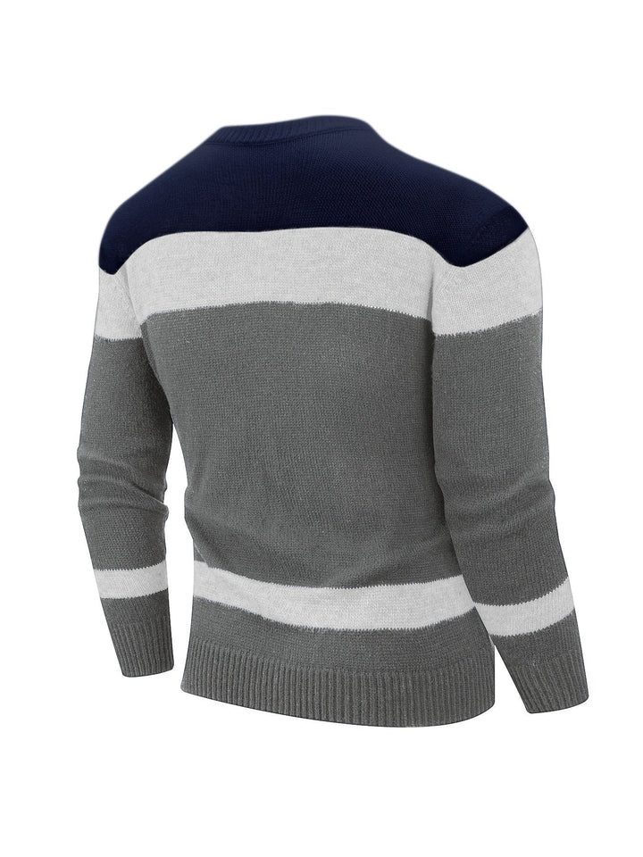 Ethan | Color Block Knit Sweater for Men