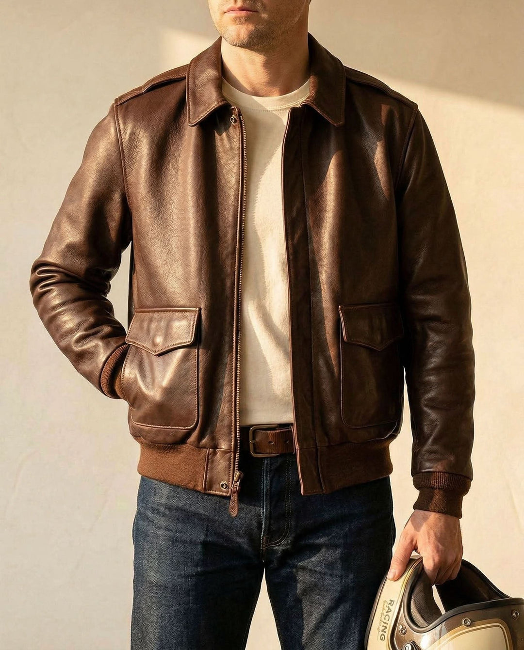 Leonard | Leather Jacket – Refined Style with Comfort