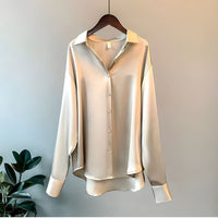 Amelia | Chemise à manches longues en mélange de soie, élégante et luxueuse