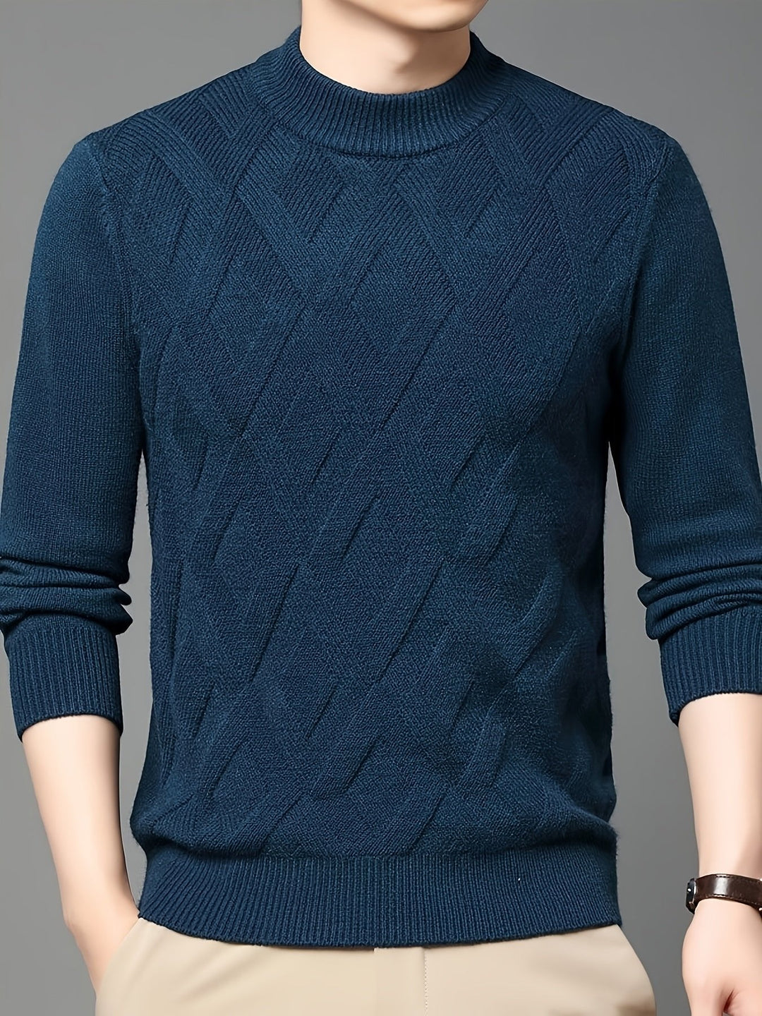 Elysian | Textured Mock-Neck Sweater for Effortless Style