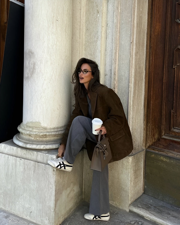 Victoria | Blazer lussuoso e morbido in camoscio