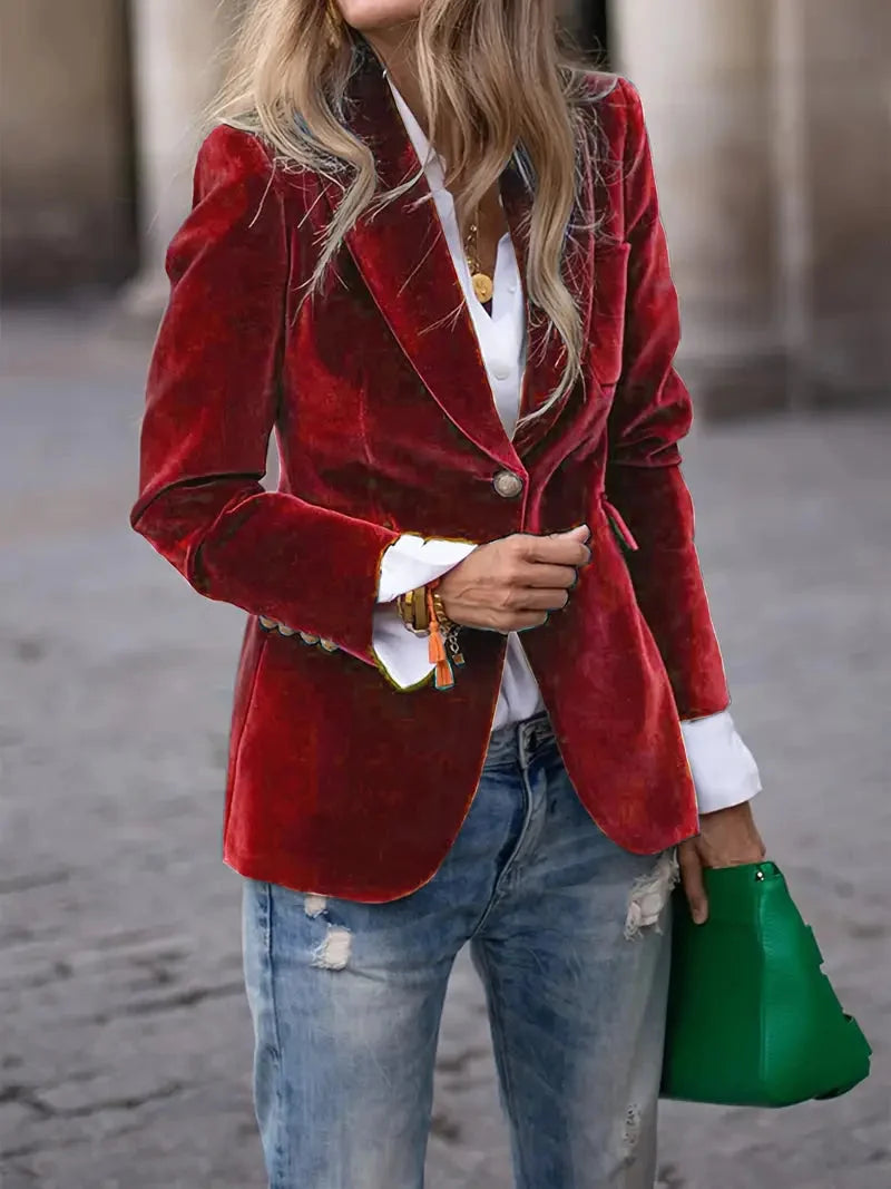 Isabelle | Blazer en velours luxueux et intemporel