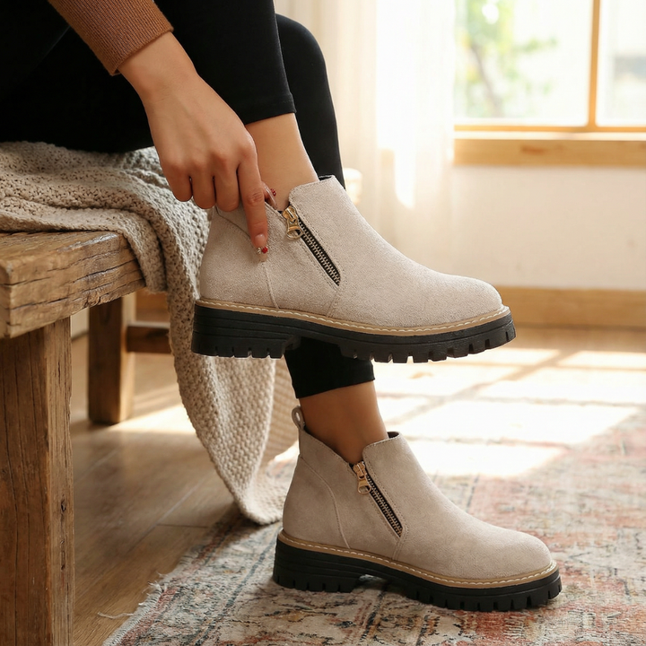 Stepara | Chelsea Boots – Soft Suede Side-Zip Design for Women