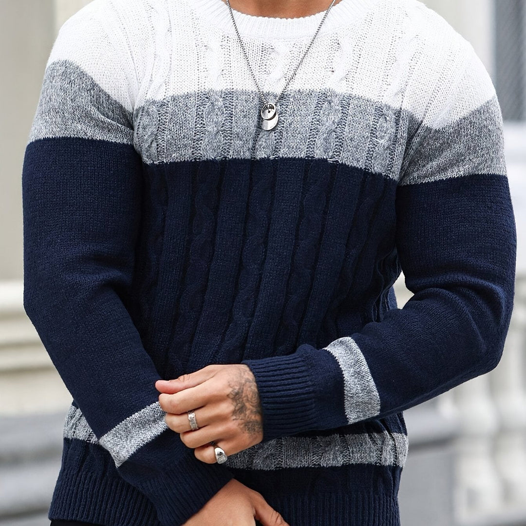 Ethan | Color Block Knit Sweater for Men