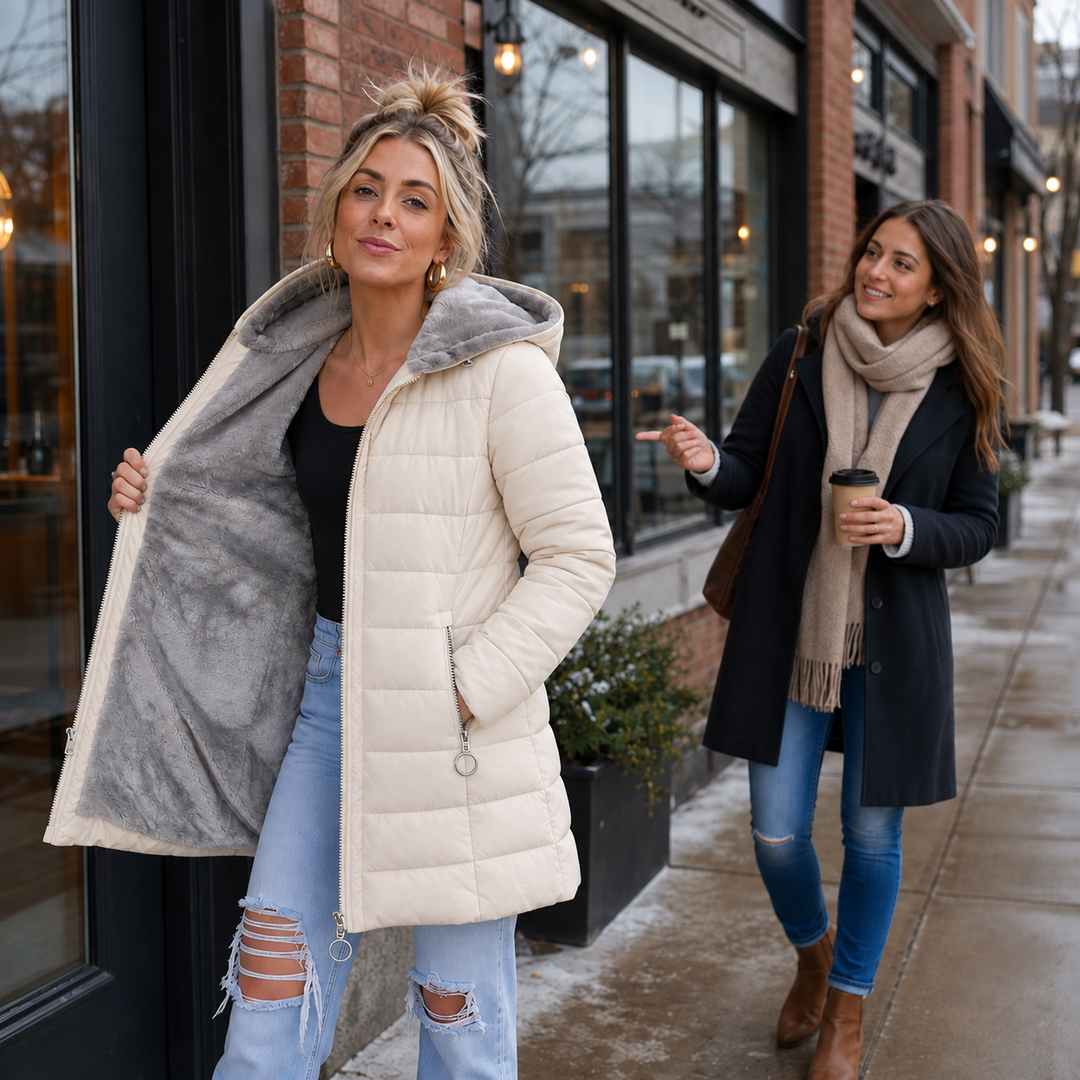 Cozelle | Quilted Hooded Insulated Puffer Coat