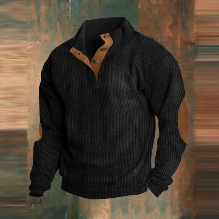Maverick | Retro Ribbed Pullover with Button Collar