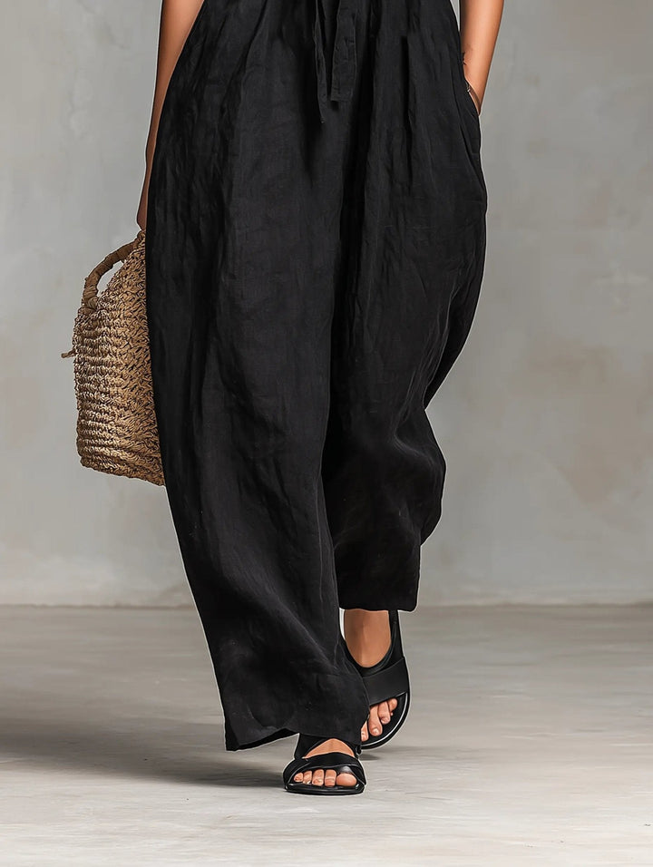 Hannah | Wide-Leg Jumpsuit – Elegant Strapless Design for Women