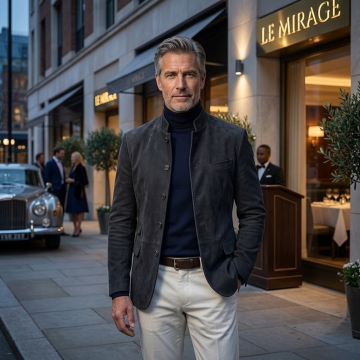 Owen | Mandarin-Collar Blazer Jacket for Men