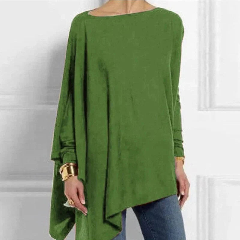 Maya | Top tunica in maglia asimmetrico, caldo ed elegante