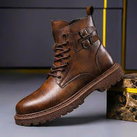 Marcus | Robuste Vintage-Lederstiefel mit gepolstertem Tragekomfort