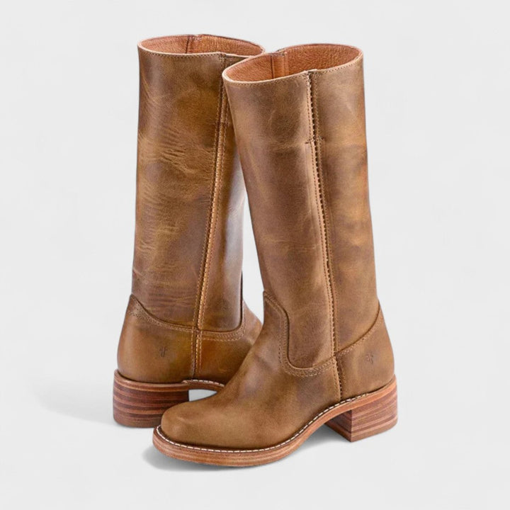 Freya | Stivali eleganti e raffinati al ginocchio in pelle, stile western