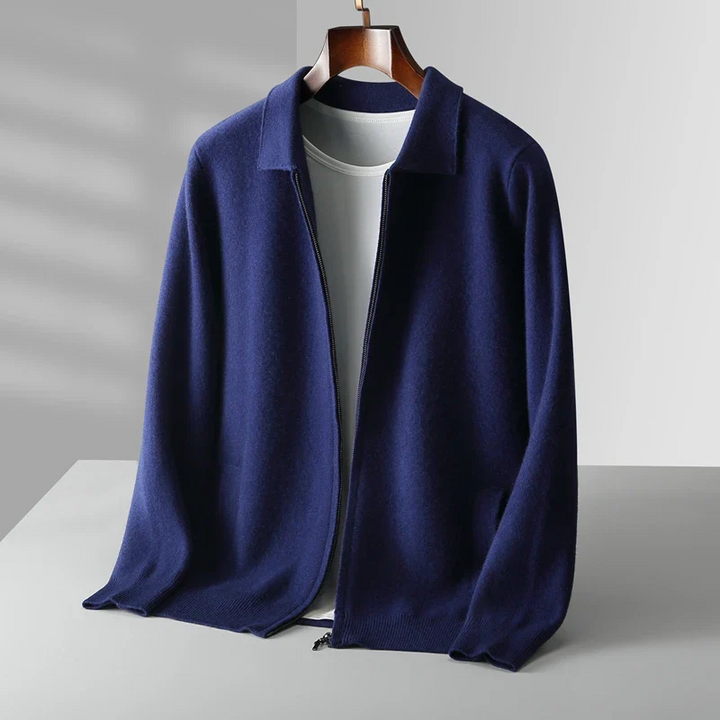 Ethan | Anspruchsvoller und stilvoller Strick-Cardigan mit durchgehendem Reißverschluss