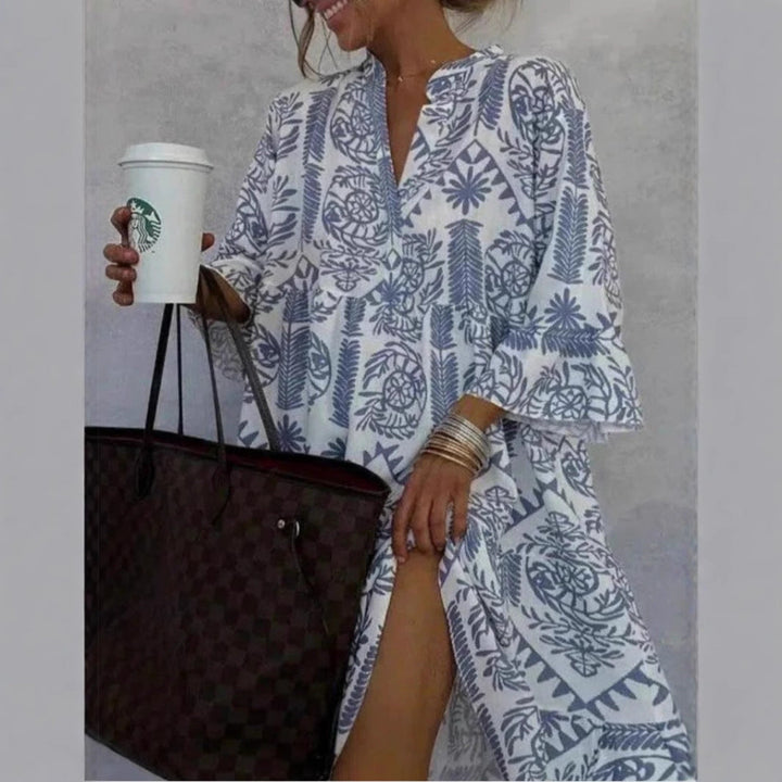 Claire | Elegantes und mühelos stilvolles Tunikakleid mit Blumenprint