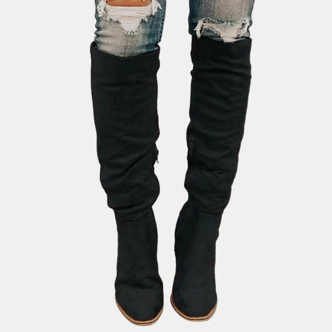 Sophie | Bottes modernes et confortables à talon bloc extensible, hauteur genou