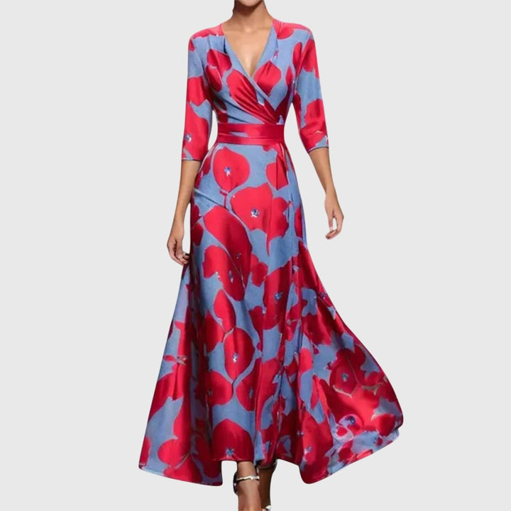 Mira | Robe longue fleurie audacieuse et féminine à manches longues