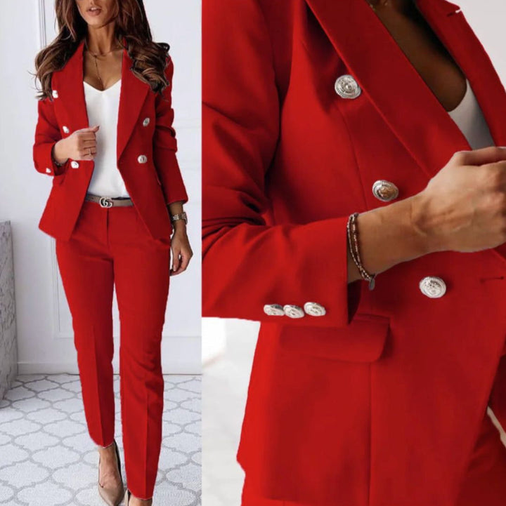 Seraphina | Completo da donna sofisticato con blazer doppiopetto