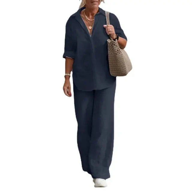 Maya | Completo elegante e leggero in lino di due pezzi