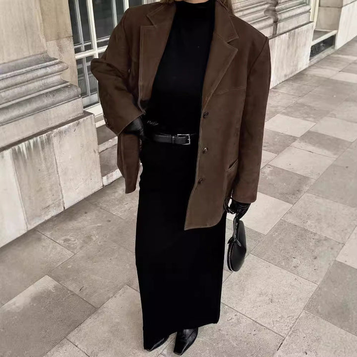 Victoria | Blazer lussuoso e morbido in camoscio