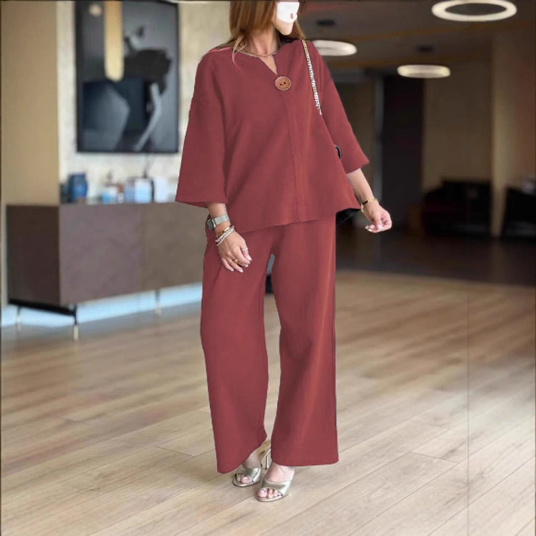 Julia | Completo due pezzi con tunica elegante e pantaloni a gamba larga