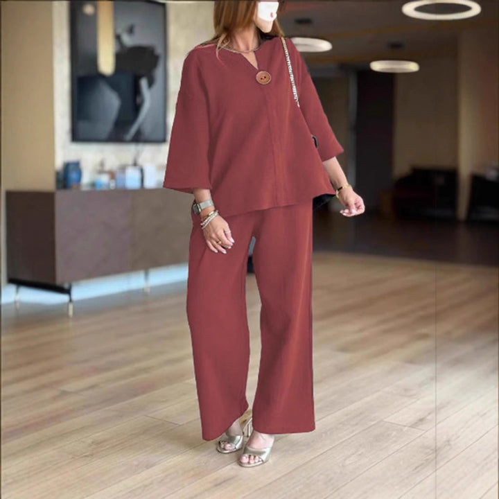 Julia | Completo due pezzi con tunica elegante e pantaloni a gamba larga