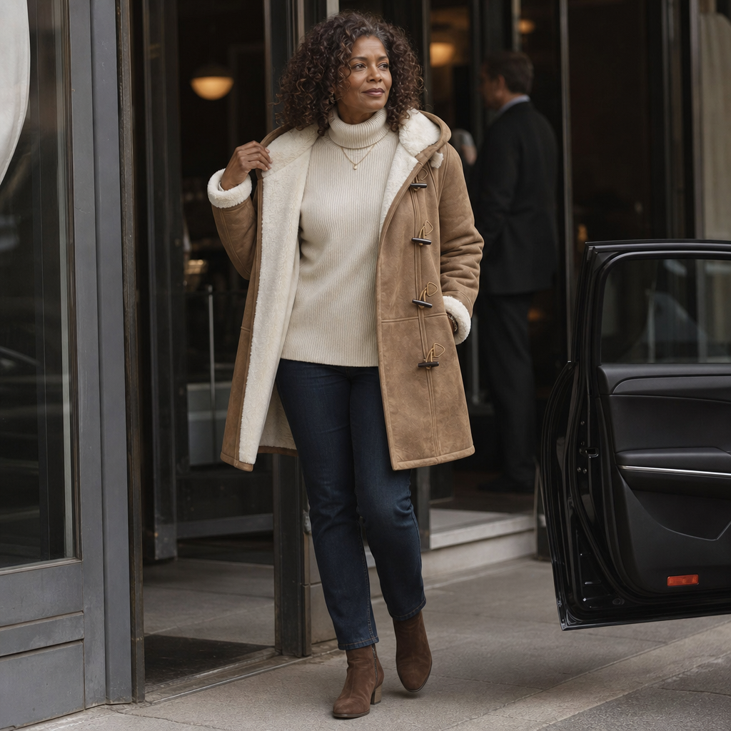 Wintlace | Hooded Duffle Coat – Warm Fleece-Lined Style for Women