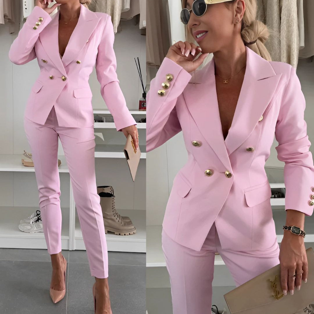 Seraphina | Completo da donna sofisticato con blazer doppiopetto