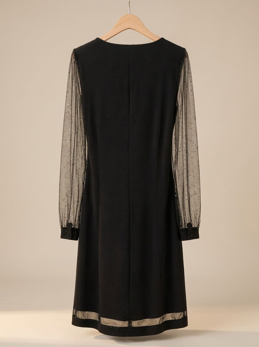 Scarlett | Mini Dress – V-Neck Glitter Mesh Sleeve for Women