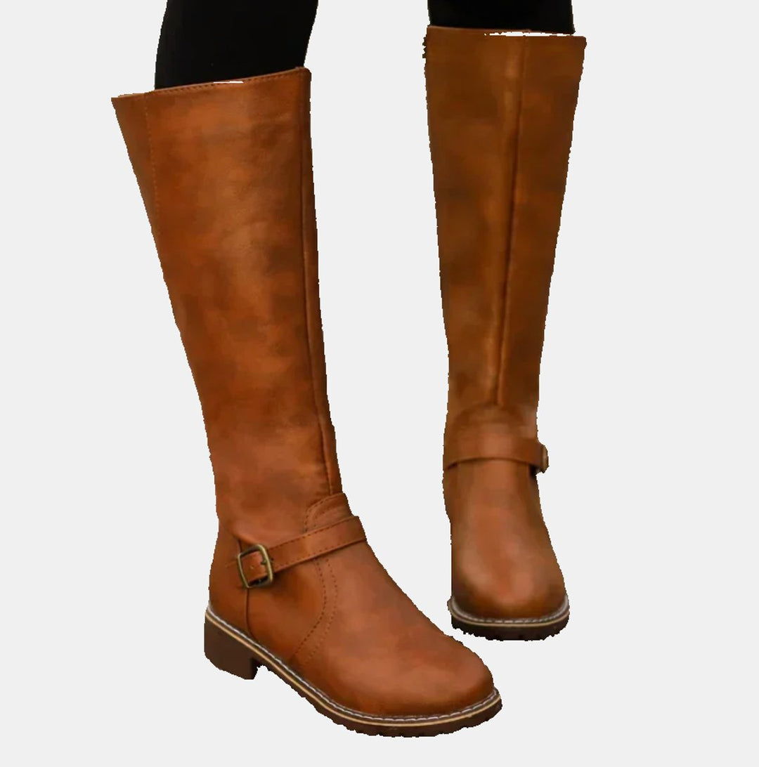 Vanessa | Bottes élégantes et confortables à brides à boucle, hauteur genou