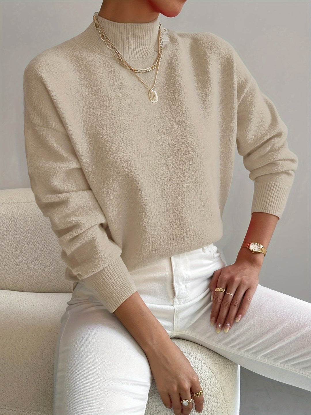 Evelyn | Comfortable And Timeless Turtleneck Knit Sweater