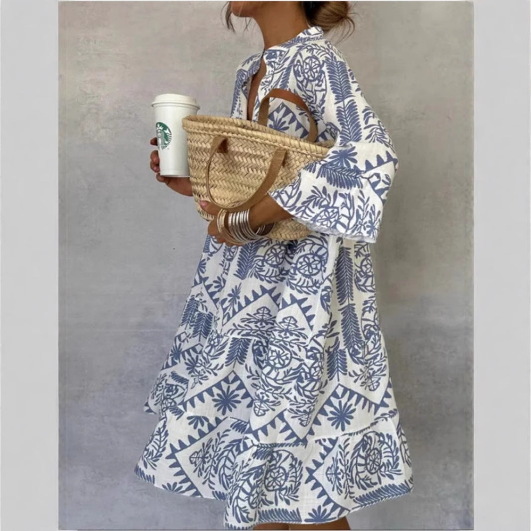 Claire | Elegantes und mühelos stilvolles Tunikakleid mit Blumenprint