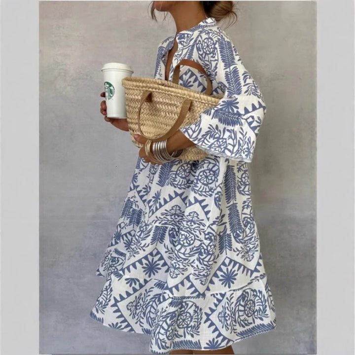 Claire | Elegantes und mühelos stilvolles Tunikakleid mit Blumenprint