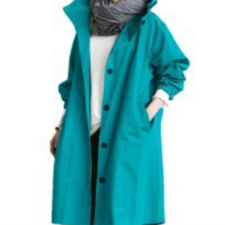 Audrey | Trench lungo moderno con cappuccio