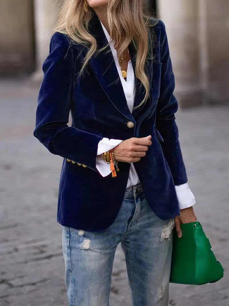 Isabelle | Blazer en velours luxueux et intemporel