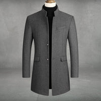 Leon | Modern Slim-Fit Wool Coat with Stand Collar