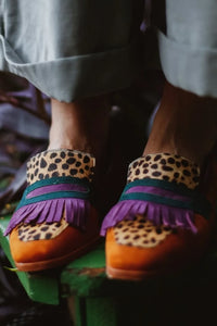 Elizabeth | Mocassins élégants à franges et imprimé animal