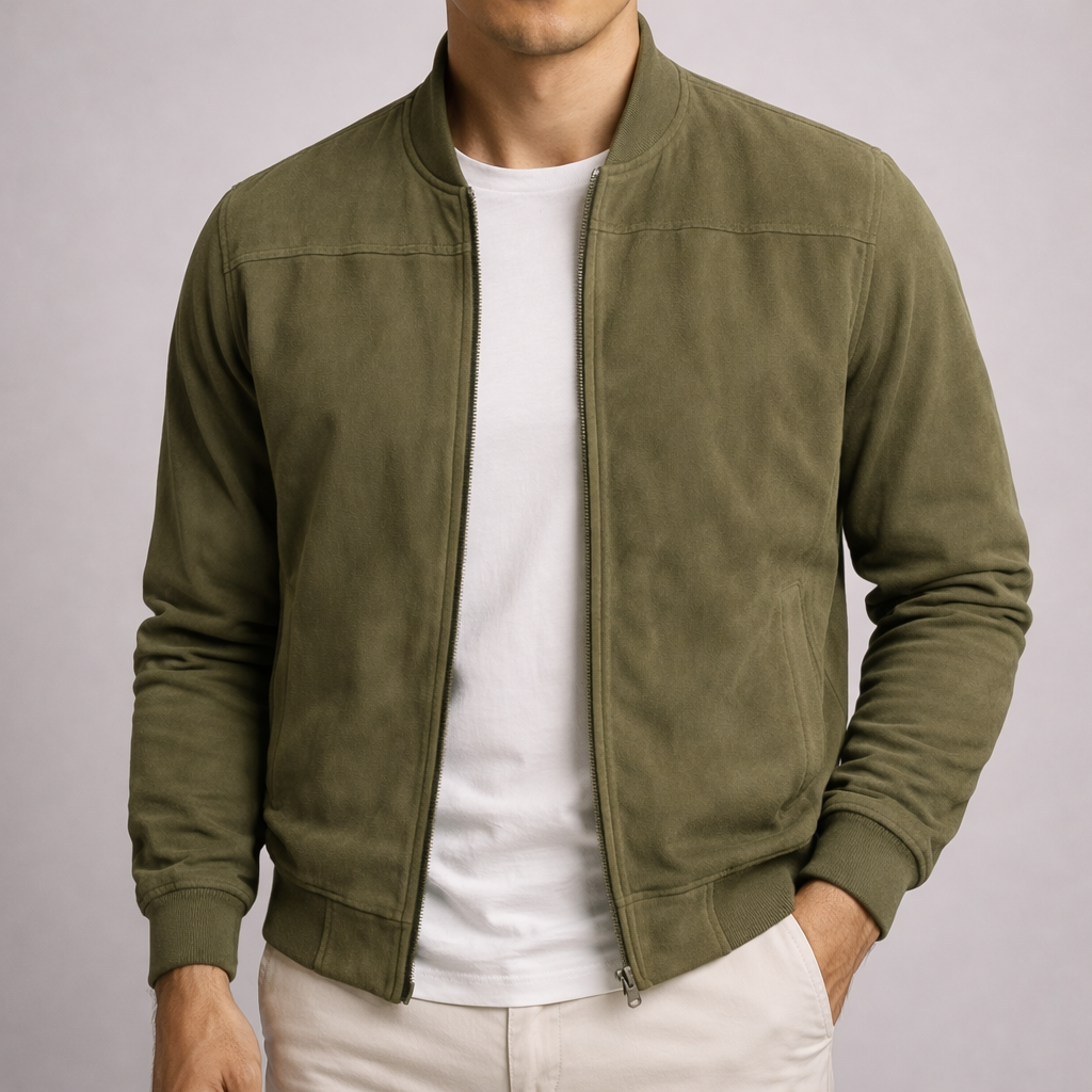 Harrison | Suede Bomber Jacket – Modern Lightweight Style for Men