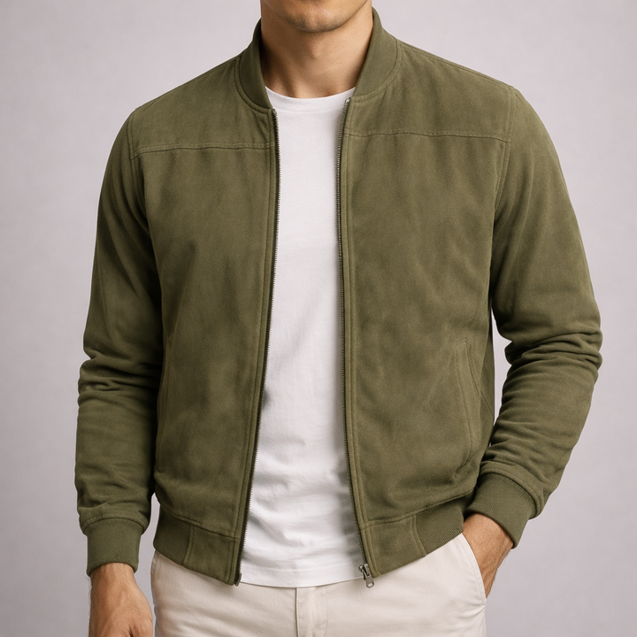 Harrison | Suede Bomber Jacket – Modern Lightweight Style for Men