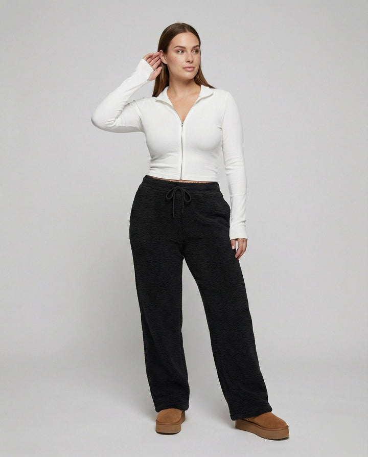 Drune | Fleece Pants – Cozy Wide Leg Style for Women