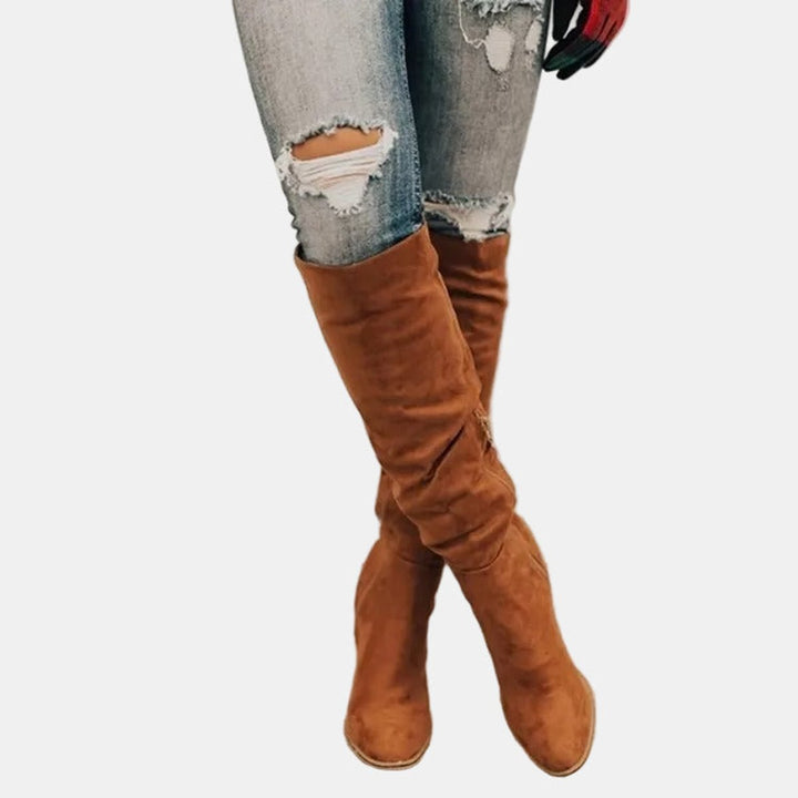 Sophie | Bottes modernes et confortables à talon bloc extensible, hauteur genou
