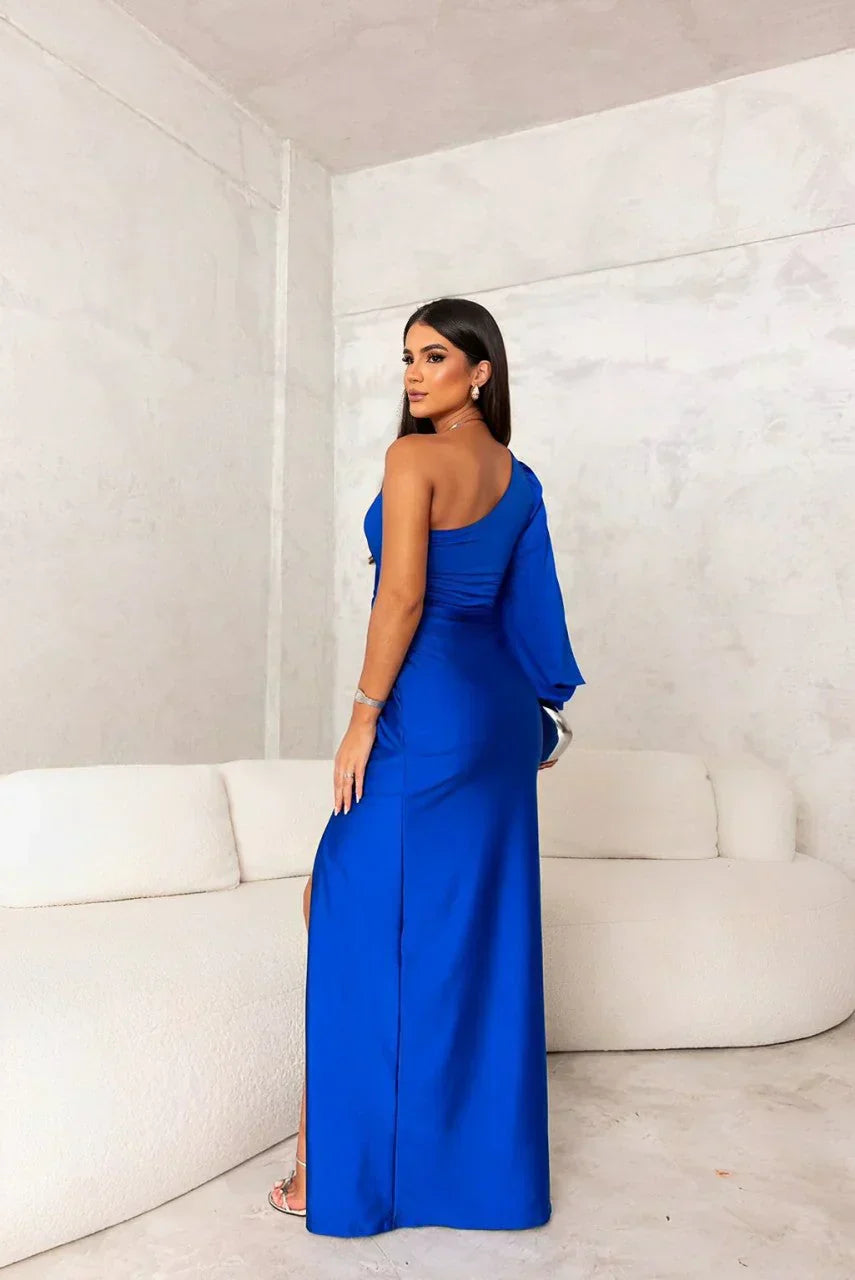 Helen | One-Shoulder Evening Maxi Dress for Weddings