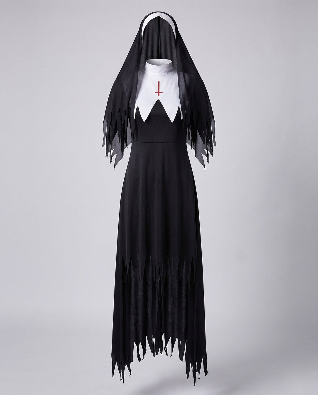 Mysterio | Halloween Nun Costume – Spooky Design with Long Cloak for Women